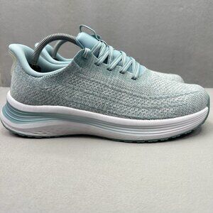 OrthoFeet 80022 Nina Womens Size 9.5 (D) Shoes Blue Knit Orthopedic Hands Free